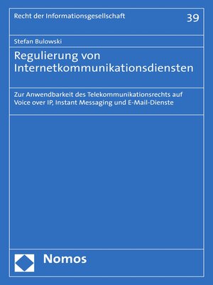 cover image of Regulierung von Internetkommunikationsdiensten